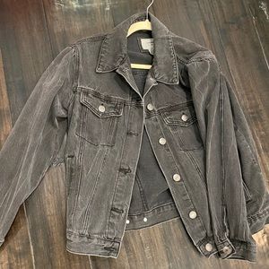 Forever 21 dark grey denim oversized jacket